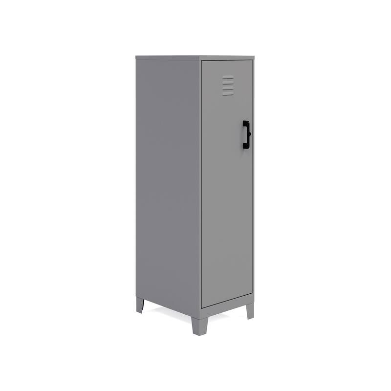 53.38"H 4 Shelf Vented Door Storage Locker Cabinet - Grey