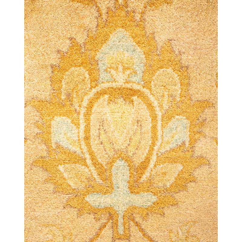 Overton Handknotted Wool Traditional Oriental Beige Area Rug - 6' x 9'