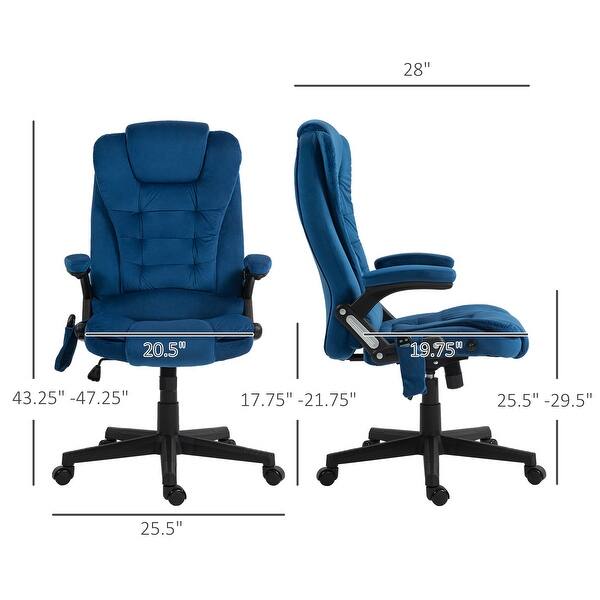 Homcom 6-Point Vibrating Polyester Massage Office Chair with Lumbar Heat, Dark Blue