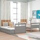 preview thumbnail 2 of 41, Convertible Bunk Bed into Twin Bed & Full Bed, Twin Over Full Wood Bed Frame with Storage Drawers, Ladder and Safety Guardrails