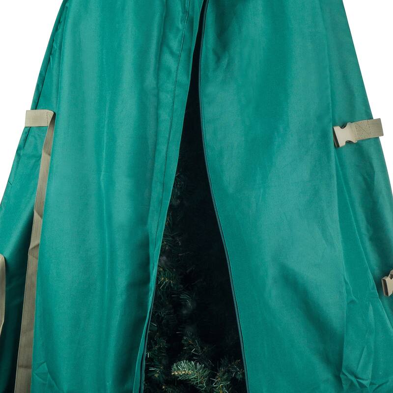 Christmas Tree Storage Bag - Upright Zippered Canvas Cover for 9-Foot Artificial Trees by Tiny Tim Totes (Green)