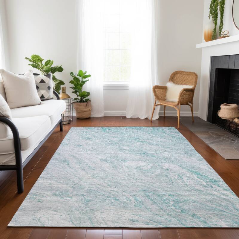Machine Washable Indoor/ Outdoor Chantille Modern Abstract Rug