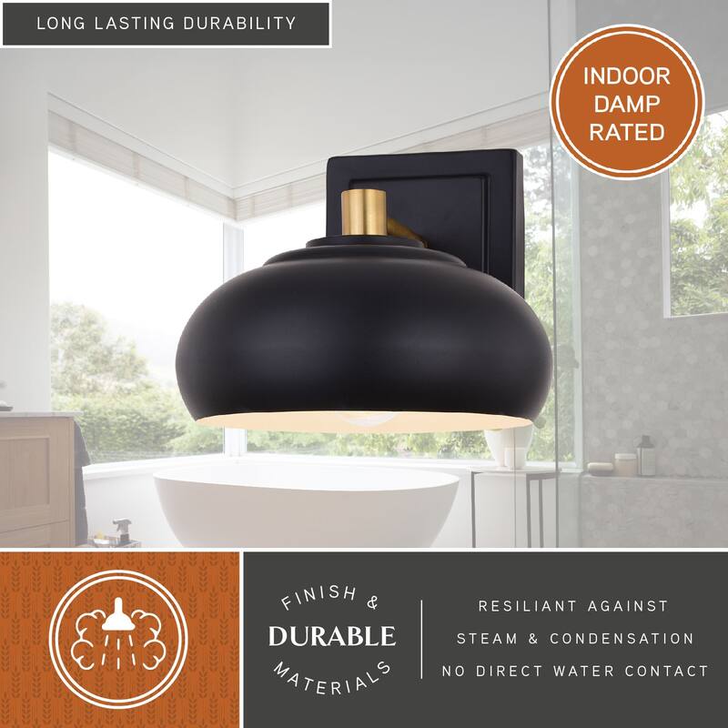 Belmont Mid Century Modern Dome Bathroom Wall Sconce Light Fixture