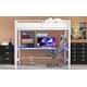 preview thumbnail 25 of 29, Full Size Gaming Metal Loft Bed Frame with LED Light and Desk, 77.2"L x57.3"W x 72"H