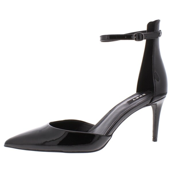 black leather pumps womens