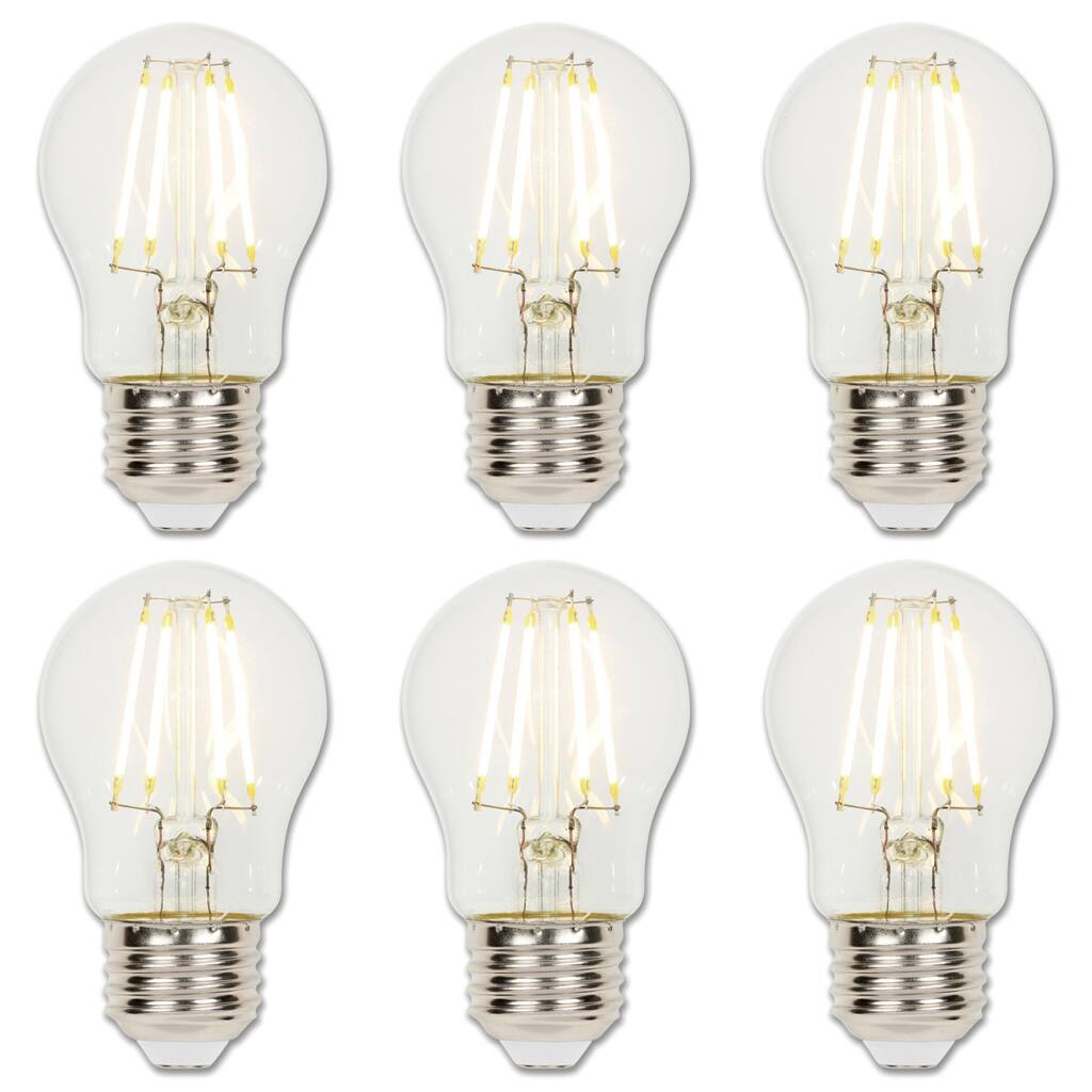 Westinghouse Lighting 4.5-Watt (40-Watt Equivalent) Clear A15 Dimmable Filament LED Light Bulb, Medium Base, 6 Pack - 6-Pack