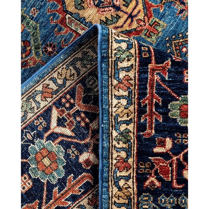 Serapi One-of-a-Kind Hand-Knotted Area Rug - Light Blue, 6' 2" x 8' 11" - 6' 2" x 8' 11"