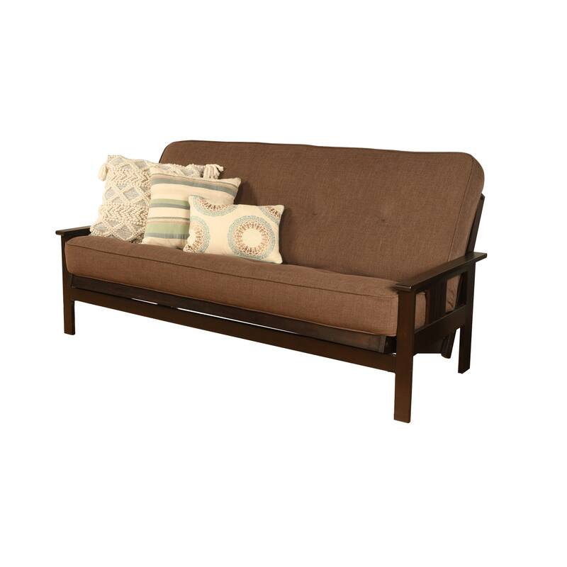 Porch & Den DeSoto Espresso Full-size Futon Set with Linen Mattress