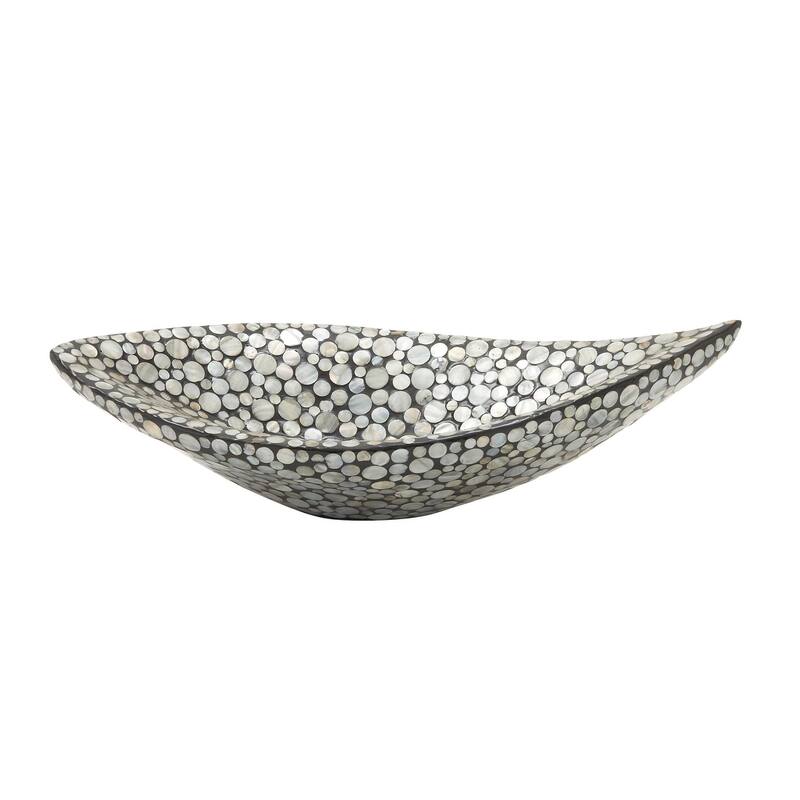 Mother of Pearl Shell Living Room Decor Tray - Gray or White - Roche River Decor