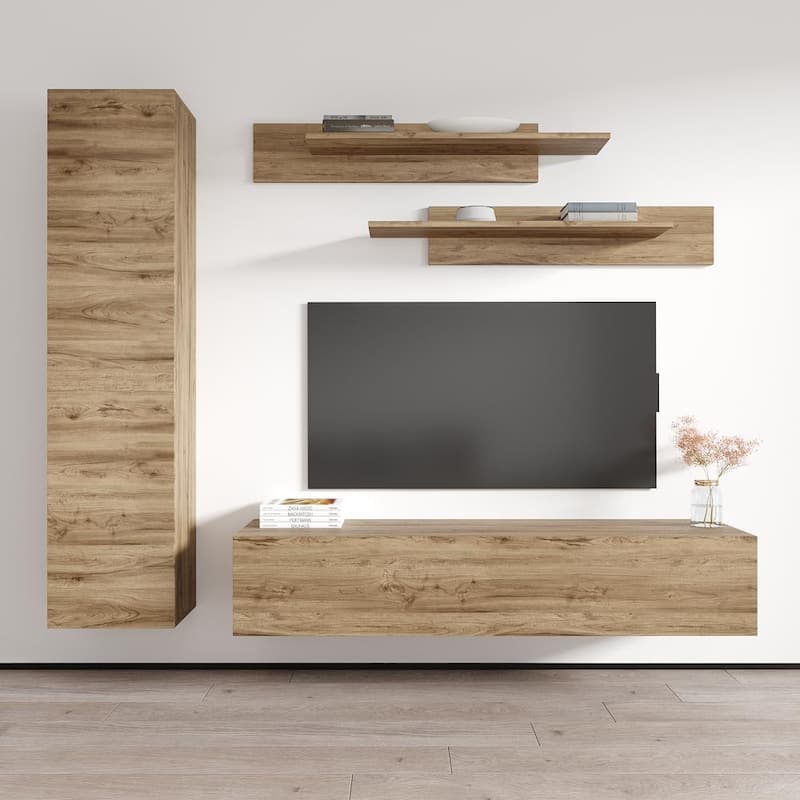 Fly G1 30TV Wall Mounted Floating Modern Entertainment Center - Oak