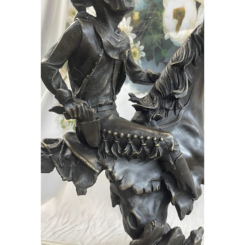 Abstract Modern Art Original Kamiko Outlaw Cowboy Horse Gun Bronze Sculpture Art
