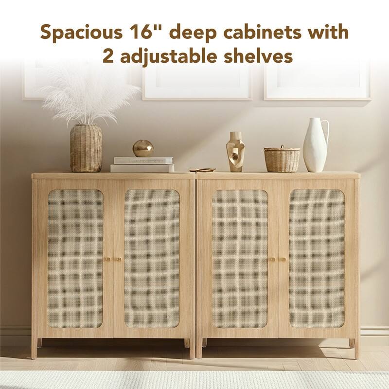 Spruce & Spring Boho Chic Sideboard Buffet Cabinet with Storage for Dining & Living Room