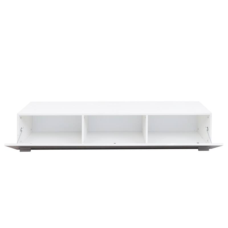 Modern Entertainment Center with Storage - White