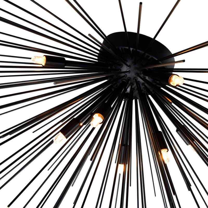 Savannah 8 Light Flush Mount With Black Finish
