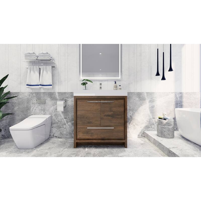Dove 36'' Freestanding Vanity with Reinforced Acrylic Sink