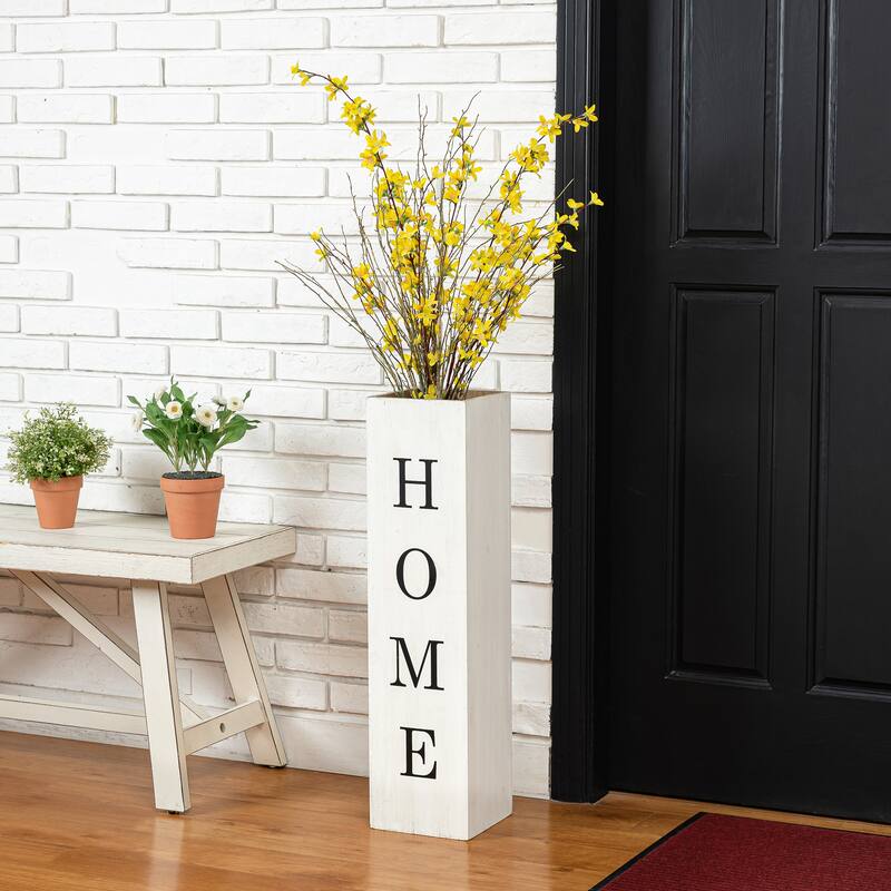 Glitzhome 30"H Rustic Welcome & Home or Welcome & Porch Double Sided Wooden Planter Sign Front Door Decor(2025 Quality-upgraded)