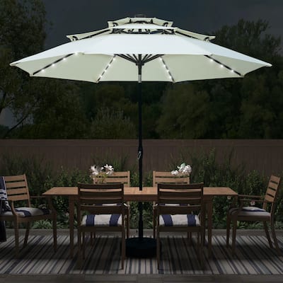 Autlaycil 10ft 3 Tier Outdoor Patio Umbrella with LED Lights