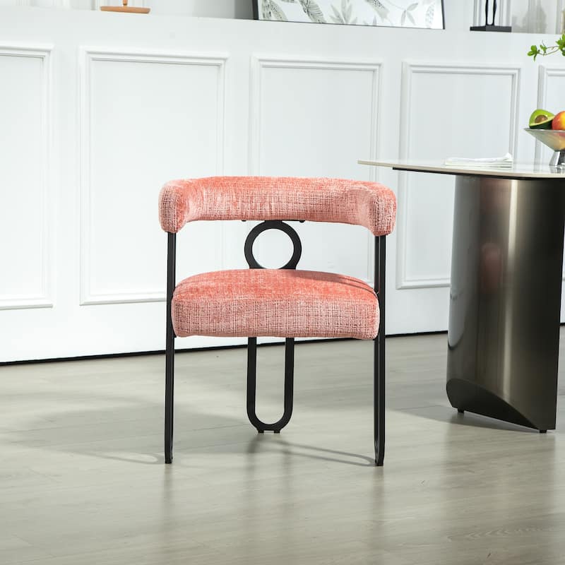Modern Designed Chenille Fabric Upholstered Accent/Dining Chair/Barrel Side Chairs Kitchen Armchair Set of 1