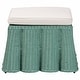 preview thumbnail 11 of 32, Palm Scallop Natural Rattan Ottoman with Cushion – Handwoven Wicker Accent Bench or Footrest for Living Room or Sunroom, Square