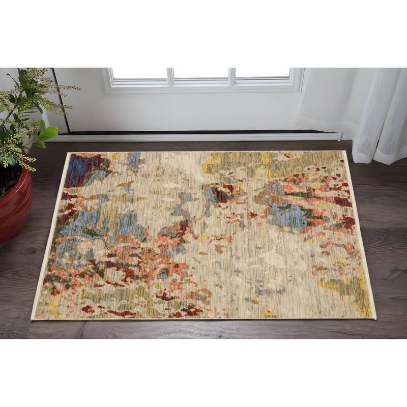 HomeRootsAbstract Modern Rectangle Area Rug - 60.24' X '39.37' X '0.32