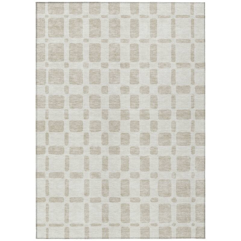 HomeRoots Geometric Transitional Rectangle Outdoor Rug
