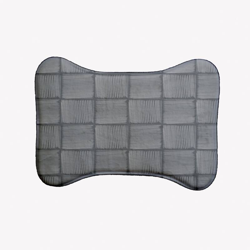 Basketweave Pet Feeding Mat for Dogs and Cats - Grey - 19" x 14"-Bone