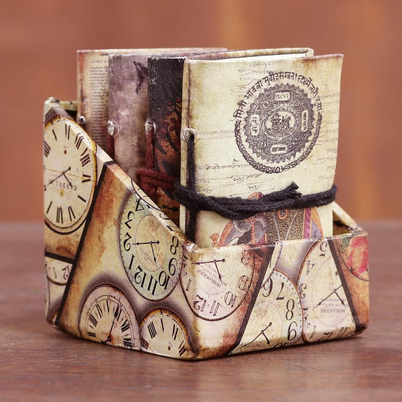 NOVICA Handmade Timeless Animals Paper Journals (Set Of 4)