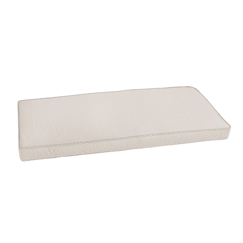 Sorra Home Sunbrella Boho Indoor/Outdoor Corded Bench Cushion (Cushion Only) - 40 in x 17 in x 2 in - Capra II Shadow