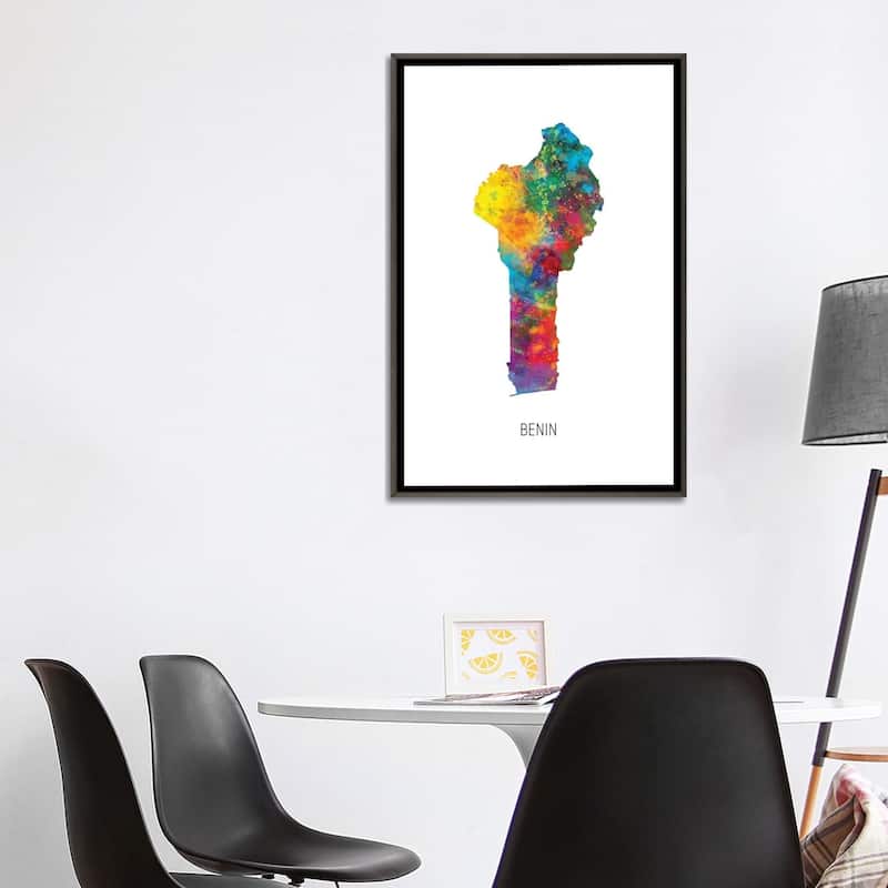 iCanvas "Benin Map" by Michael Tompsett Framed