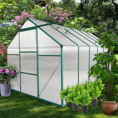 6x12 FT Heavy Duty Polycarbonate Greenhouse with Raised Base and Anchor