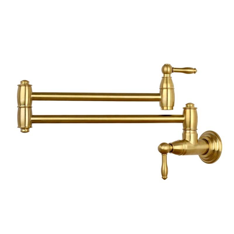 Pot Filler Kitchen Faucet Wall-Mounted - Brushed Gold