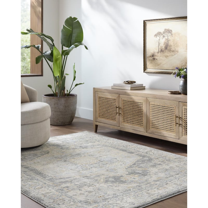 Livabliss Avellino Traditional Area Rug - Pale Blue - 6'7" x 9'2"