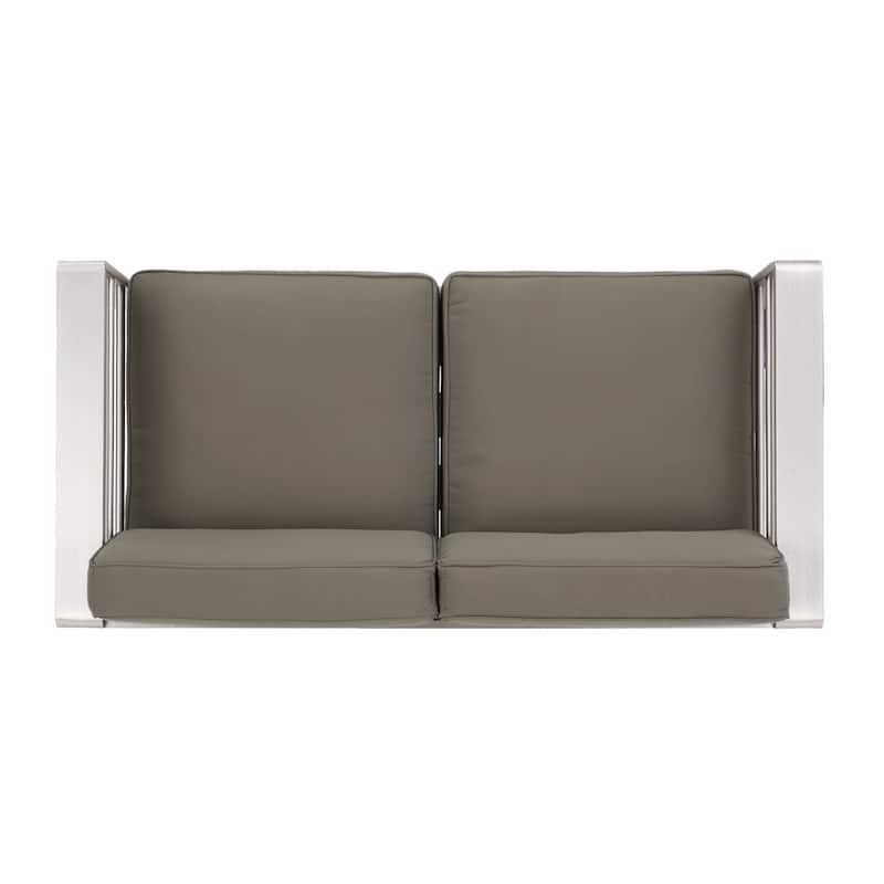Cape Coral Aluminum Outdoor Loveseat by Christopher Knight Home