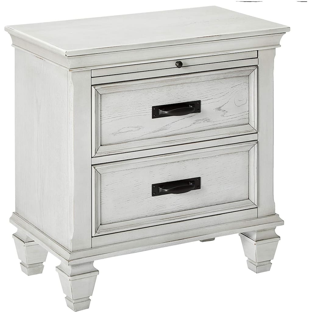 White 2 Drawer 28 in. W Nightstand with Sturdy Hardware and Ample Storage