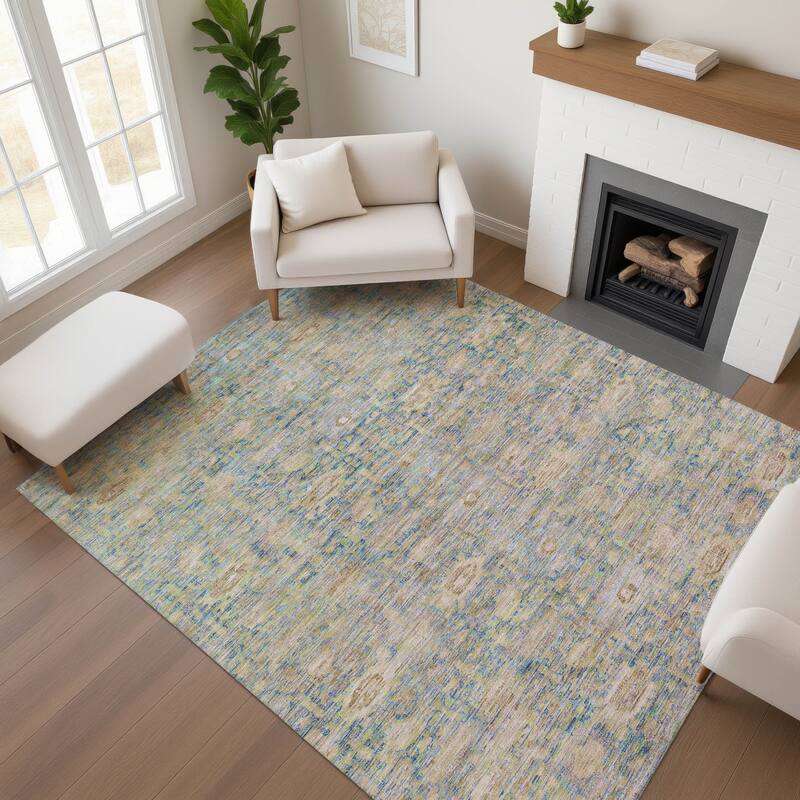 Premium Washable Super Soft Vintage Traditional Mayfield Rug - Coral - 9' x 12'