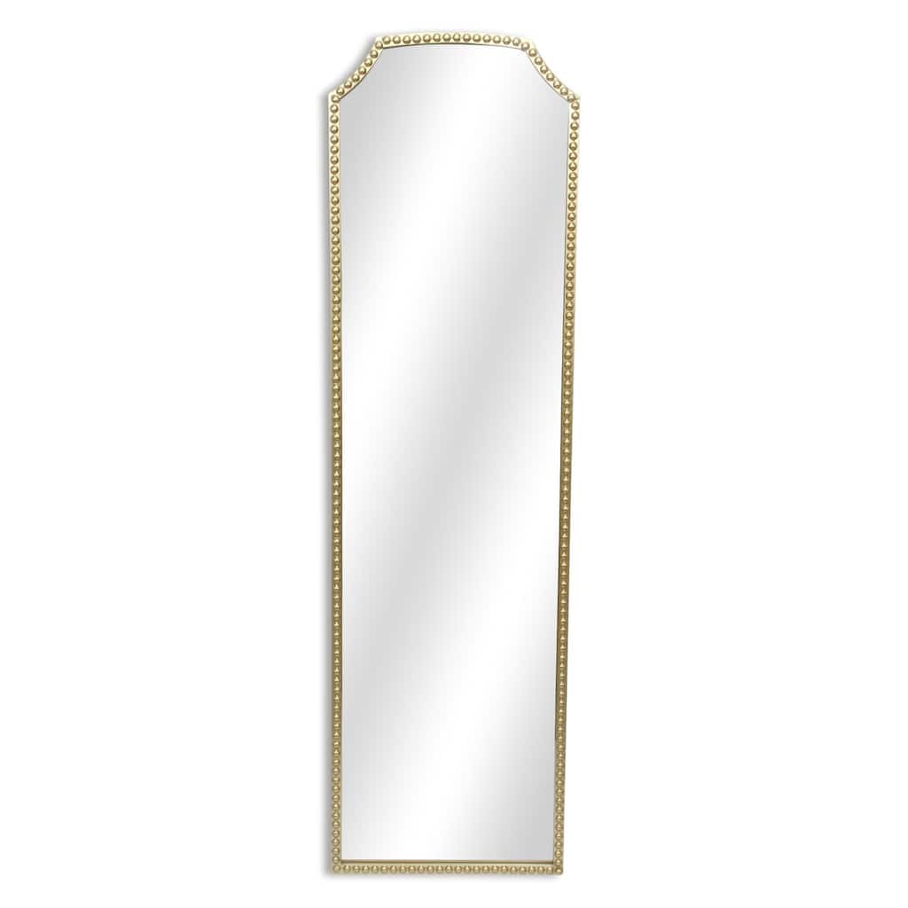 Studded Metal Frame Floor Mirror - 63.75" - Gold