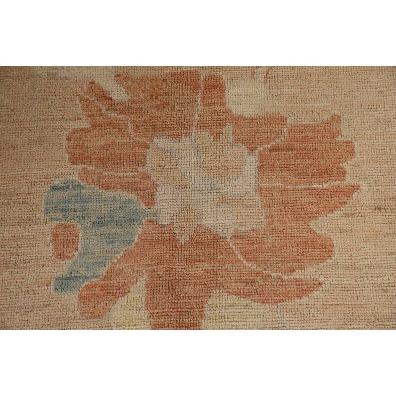 Floral Oushak Turkish Rug Hand-knotted Wool Carpet - 9'2"x 11'9"