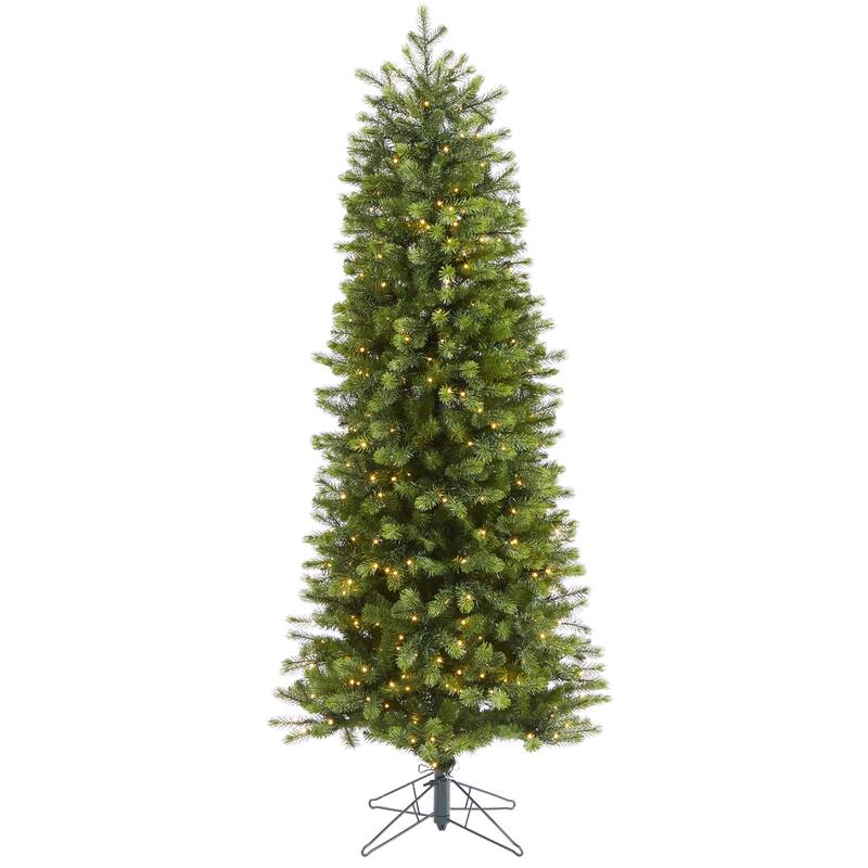 6.5' Slim Colorado Mountain Spruce Christmas Tree with 450 White LED - Green