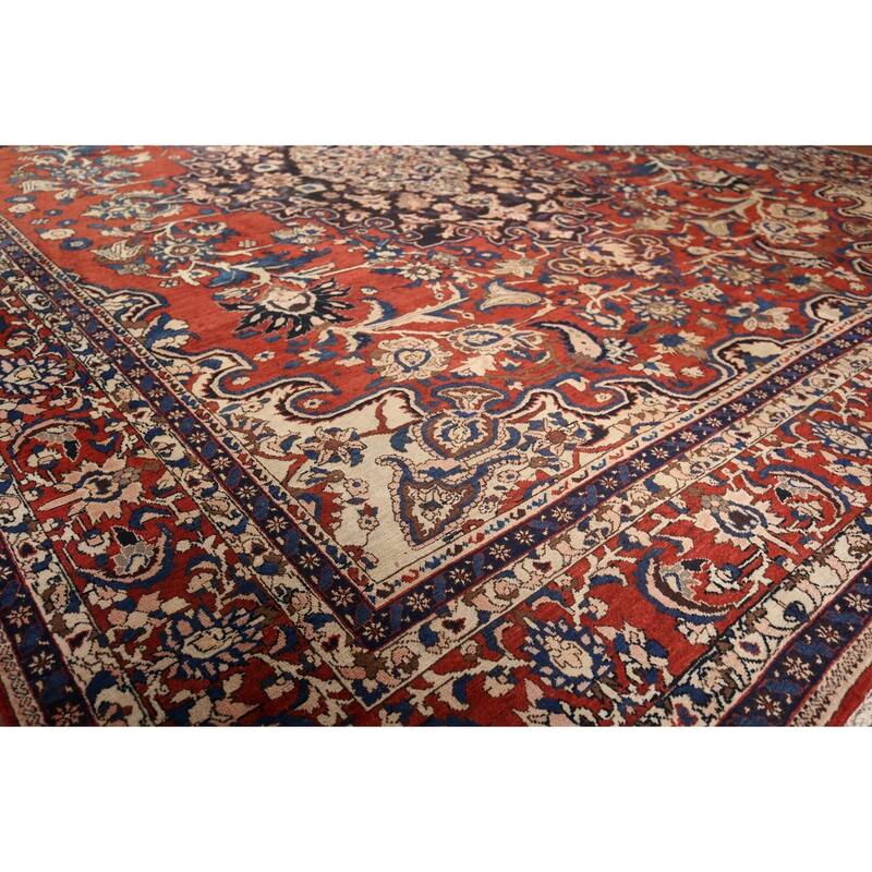 Rust Red Bakhtiari Persian Antique Area Rug Hand-Knotted Wool Carpet - 10'0"x 13'11"