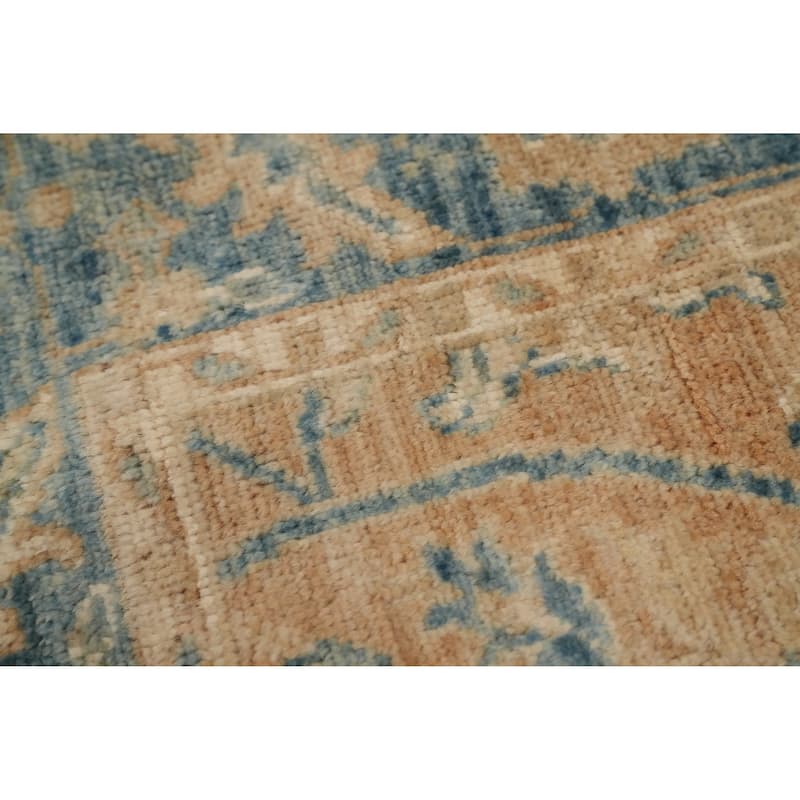 Hand Knotted Oriental 100% Wool Carpet Traditional Floral Oranges & Rust Ziegler Runner Rug - 11' 9'' X 3' 1''
