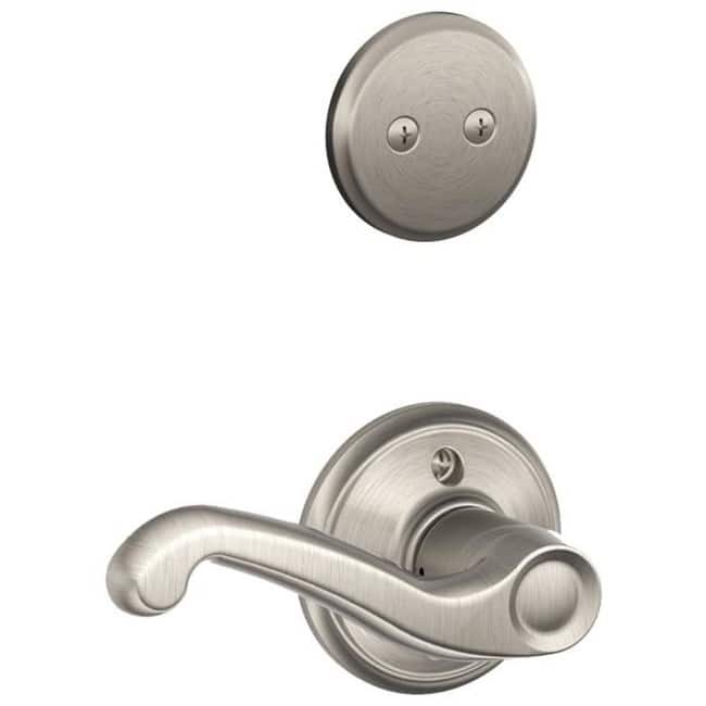 Schlage Flair Right Handed One-Sided Dummy Interior Pack - Exterior - Satin Nickel