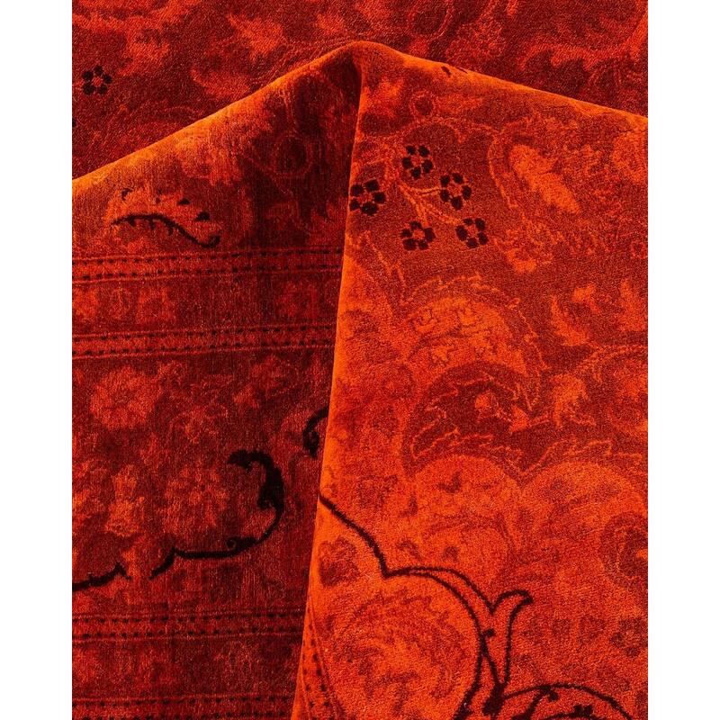 Contemporary Overdyed Wool Hand Knotted Area Rug - 8' 2" x 10' 5"