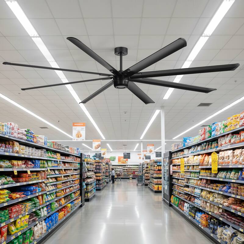 72"/84"/96"/100"/120" Extra Larger HVLS Commercial Ceiling Fan with Remote and Aluminum Blades