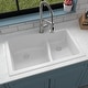 preview thumbnail 7 of 45, Karran Drop-In Quartz 33 in. 1-Hole 60/40 Double Bowl Sink - 33" x 22" x 10" - 33" x 22" x 10"