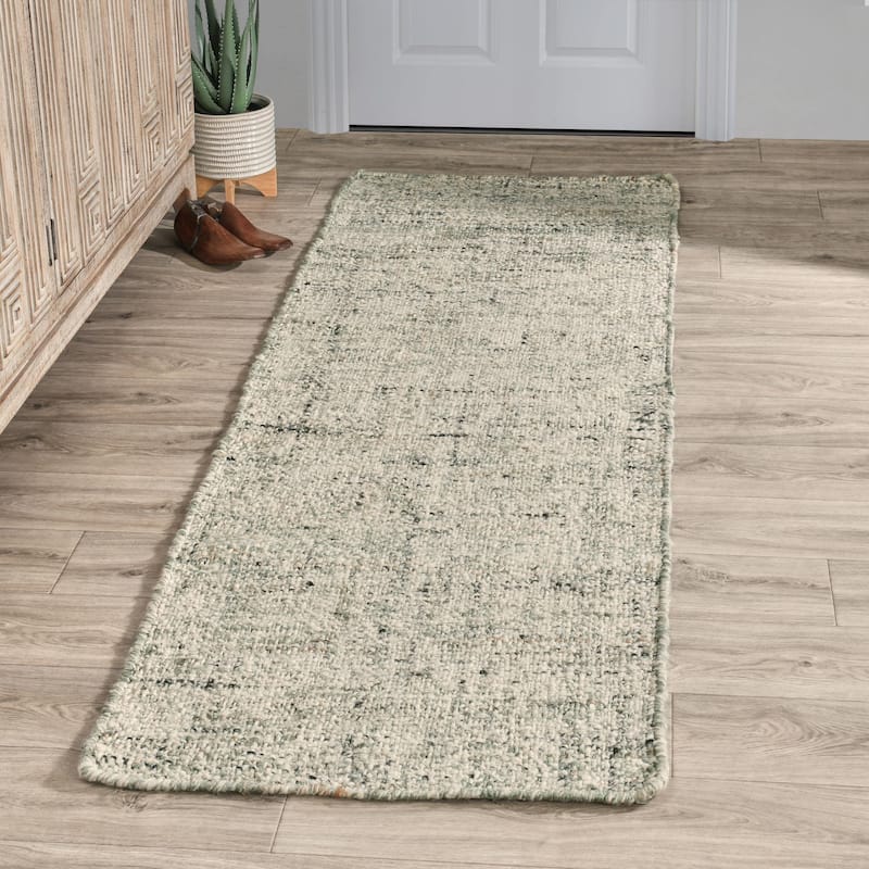 Oscoda Handwoven Heathered Area Rug by Kosas Home - 2.6'X8' Runner - Heathered Sage