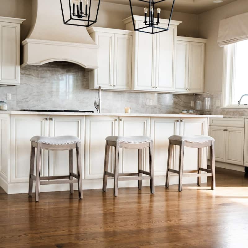 Maven Lane 26" Adrien Saddle Kitchen Counter Height Stool