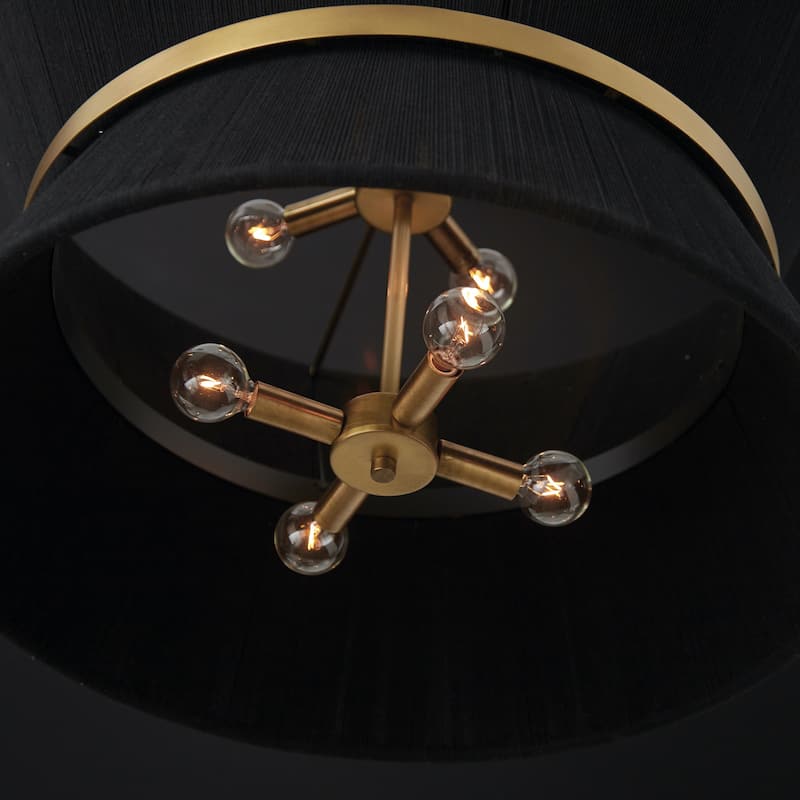 Cecilia 24.25" 8-light Patinaed Brass/ Tapered String Pendant