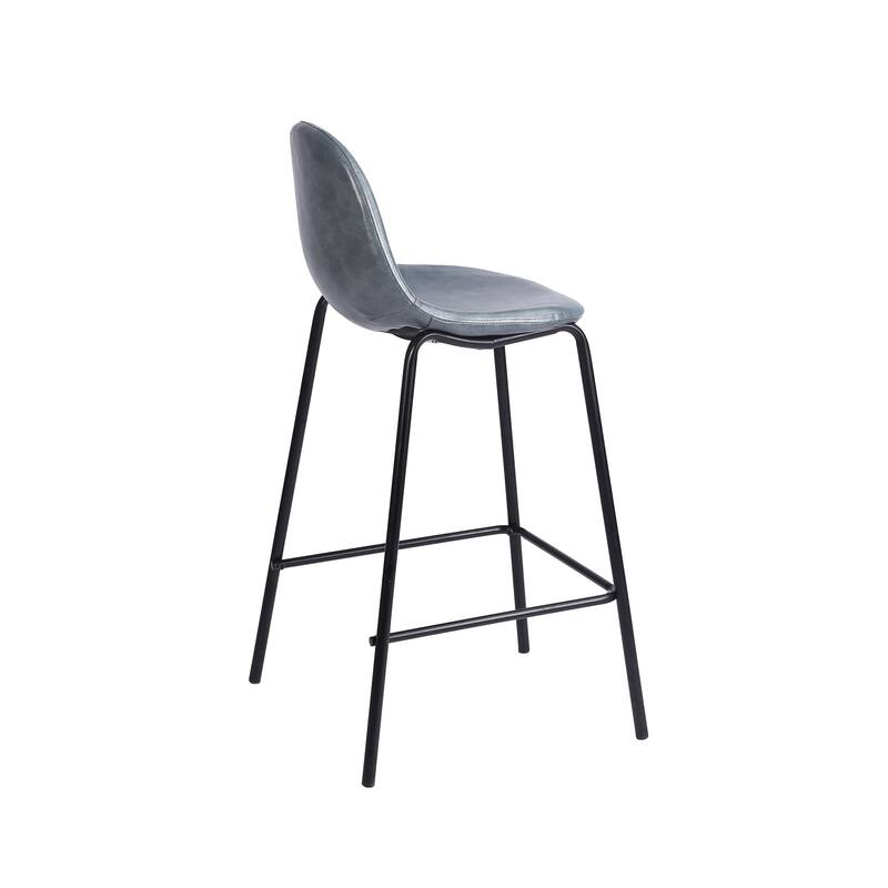 Porthos Home Tave Counter Stools Set Of 2, PU Leather Upholstery, Iron Legs