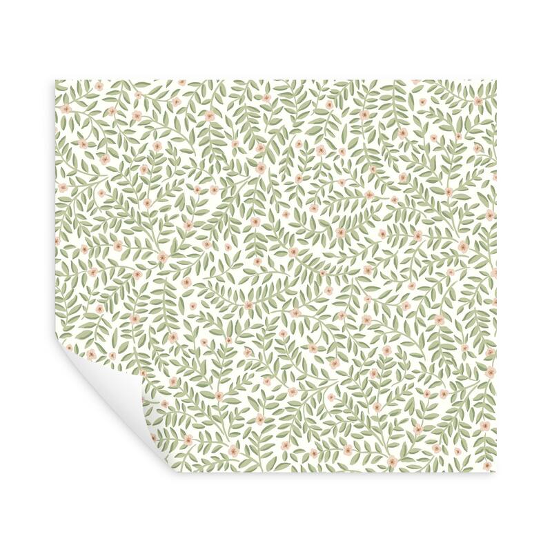 Rifle Paper Co. Elodie Cream Petite Floral Premium Peel + Stick Wallpaper
