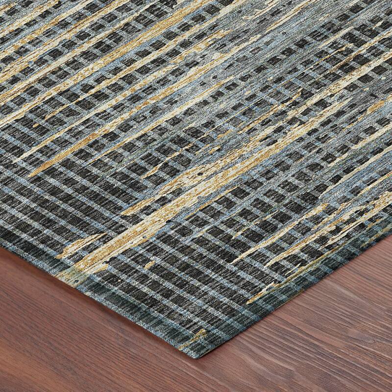 Machine Washable Indoor/ Outdoor Casual Keystone Chantille Rug